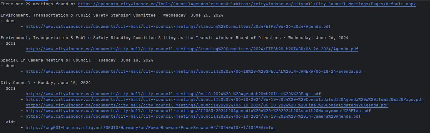 web scraper output
